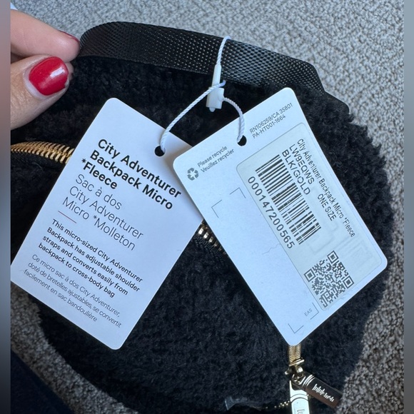 NWT Lululemon City Adventurer Backpack Micro 3L *Fleece Black Gold - Picture 9 of 9